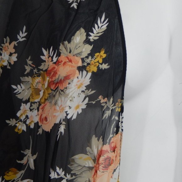 NWOT Sheer Black with Floral Kimono ~ 22/24 - Picture 4 of 5